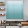 thumbnail image 4 of Turquoise Ombre Sheer Curtains 45 Inch Length, Light Filtering Voile Curtain Panel, Teal White Gradient Modern Abstract Art Rod Pocket Drapes Window Treatments for Living Room Bedroom 52"x45", 4 of 9