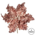 thumbnail image 4 of Vickerman 17" Rose Gold Pearl Glitter Poinsettia Artificial Christmas Stem, 3 per Bag, 4 of 4