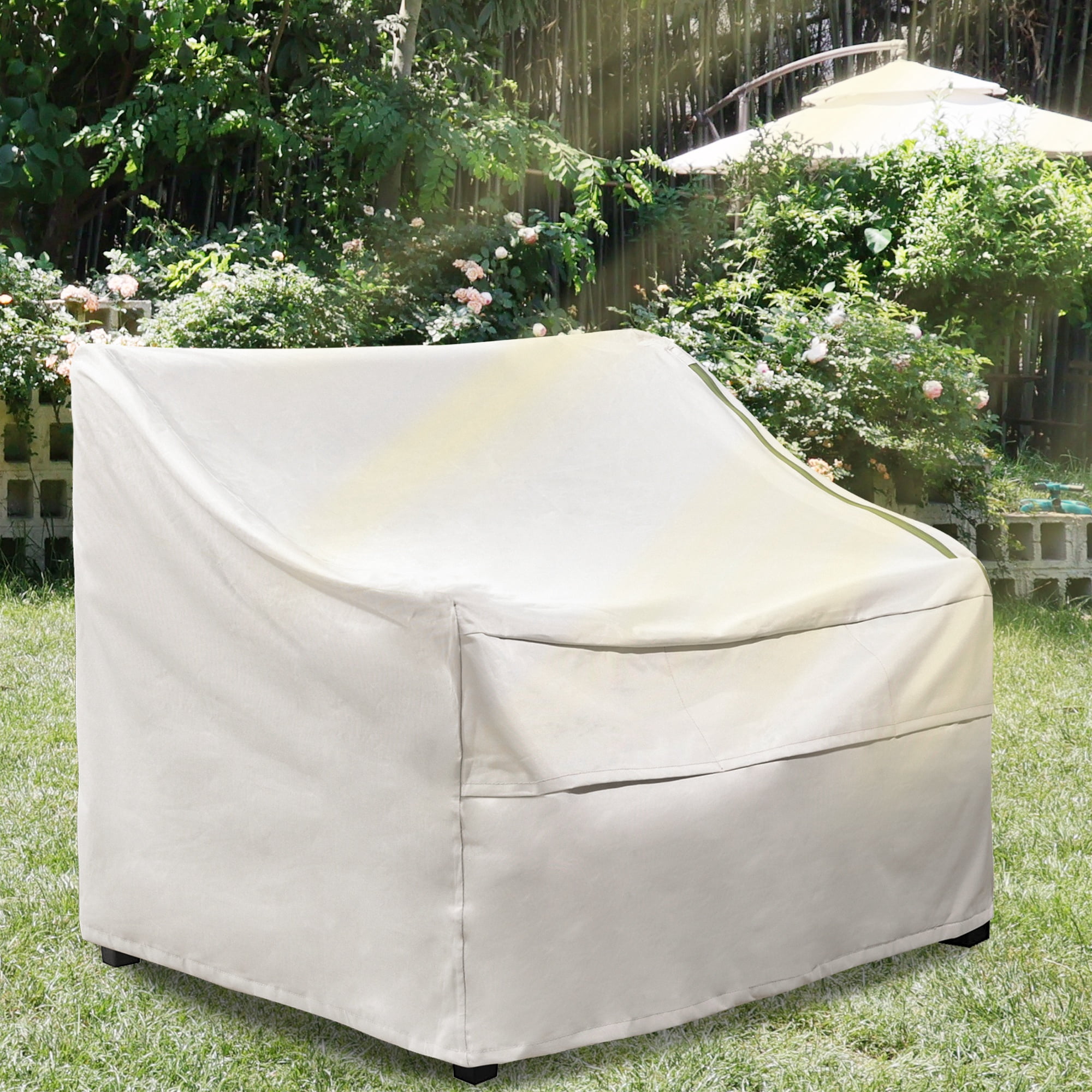 Phantoscope 2-Piece Waterproof Outdoor Patio Chair Covers, Weather-Resistant Furniture Protectors, Light Gray