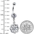 thumbnail image 3 of Body Candy Womens 14G 316L Stainless Steel Piercing Fabulous Flower Dangle Belly Button Ring, 3 of 8