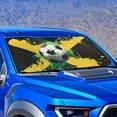 thumbnail image 2 of KUIFORTI Jamaica Flag Sun Visor for Car Windshield Funny Soccer Ball Sun Shade All-Weather Windshield Protector | 66.53"x34.44" Foldable Sun Shield for Winter Frost & Summer Heat, 2 of 6