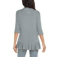 thumbnail image 4 of yoeyez Cardigans for Women Trendy Women's Solid Color Lightweight Cardigan 3/4 Sleeve Open Front Cover Up Hollow Out Soft Shrugs Sweater Gray,M, 4 of 7