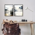 thumbnail image 2 of Stupell Sunlit Birds Over Lake Landscape Landscape Painting Black Framed Art Print Wall Art, Set of 2, 2 of 9