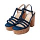 thumbnail image 2 of Sandalias T-Bar azul marino para mujer con plataforma Dorothy Gaynor 26.5 Dorothy Gaynor Sandalias T-Bar azul marino para mujer con plataforma Dorothy Gaynor 26.5, 2 of 6