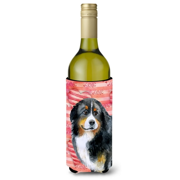 Carolines Treasures BB9732LITERK Bernese Mountain Dog Love Wine Bottle Beverge Insulator Hugger  Wine Bottle multicolor