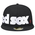 thumbnail image 2 of Men's New Era Black Boston Red Sox Checkered Undervisor 59FIFTY Fitted Hat, 2 of 5