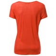thumbnail image 2 of FashionOutfit Women's Basic Short Sleeve Scoop Neck Dip Hem T-Shirts, 2 of 4