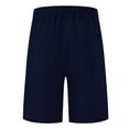 thumbnail image 4 of kamemir Basketball Shorts Men's Casual Shorts with Pockets Elastic Waistband with Drawstring Cargo Stretch Short Navy,S, 4 of 6