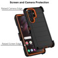 thumbnail image 4 of For Samsung Galaxy S23 Ultra Case,Takfox Holster Phone Case with Built-in Screen Protector Swivel Belt Clip [3 Layers] Heavy Duty Full Body Protection Shockproof Kickstand Cover-Black/Orange, 4 of 10