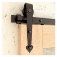 thumbnail image 2 of Sliding Barn Door Hardware Kit, Heavy Duty Smoothly And Silently Easy To Install Fit Single Door Panel Heart-Shaped Style Black ,Long Lasting, 2 of 6