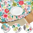 thumbnail image 4 of Pioneer Flower Floral Print Pattern Round Fitted Tablecloth with Elastic Edge,Dining Table Cover Waterproof,Outdoor Round Tablecloth for Camping,Dining,Indoor and Outdoor, 4 of 7