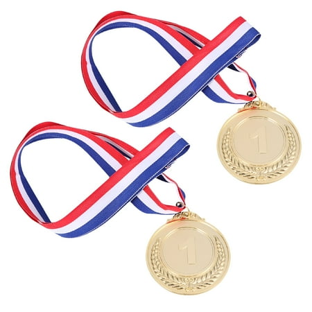DESIGNICE 2026 New 2Pcs Metal Award Medals with Neck Ribbon Wheats Winner Medal for Sports Games Competition (Golden,The First Prize)