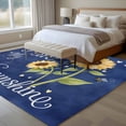 thumbnail image 4 of 5'x8' Area Rugs, You Are My Sunshine Indoor Outdoor Area Rug for Living Room Bedroom, Yellow Sunflowers Cute Bees Heart Blue Washable Bathroom Rugs Kitchen Floor Carpet Mats Home Decor Aesthetic, 4 of 8