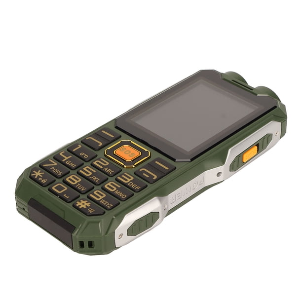 Teléfono móvil para personas mayores, 2G, 2,6 pulgadas, ultrafino, 16800 mAh, gran volumen, con línea de carga para llamadas, color verde