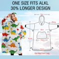 thumbnail image 4 of Oversized Wearable Blanket Hoodie,Colorful Dinosaurs Leaves Pattern Sherpa Blanket Hoodie with Super Pockets,Super Warm Fuzzy Pullover for Women & Men, 4 of 6