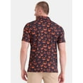 thumbnail image 3 of Birdie Bound Men's and Big Men's Jack O Lantern Halloween Print Polo, Sizes S to 5XL, 3 of 5