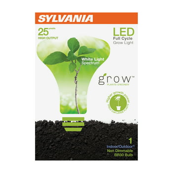 SYLVANIA BR30 LED Grow Light Bulb, 15-Watt, Full Cycle White Spectrum Light for Indoor s, 290 Lumens, 13 Year