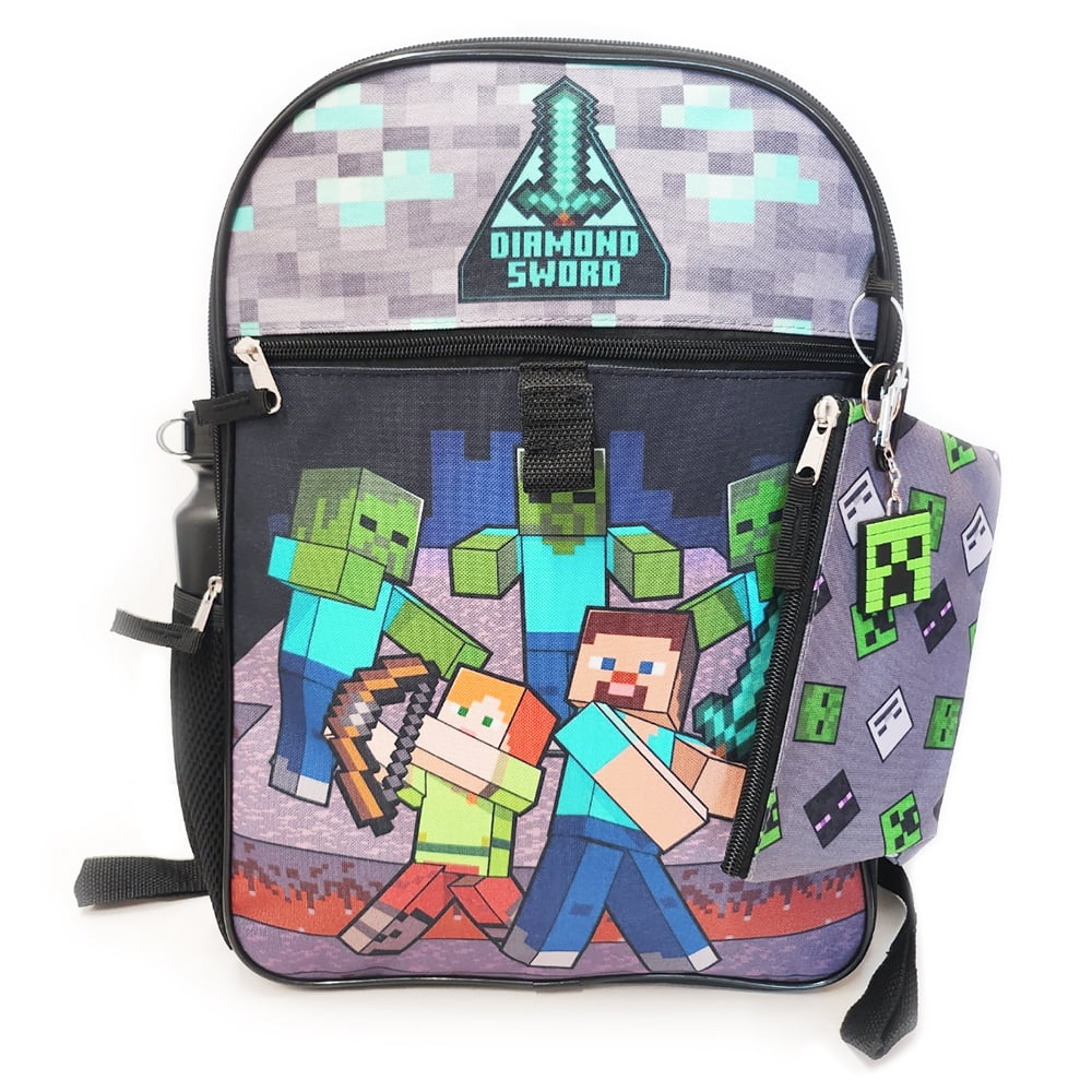 Backpack - Minecraft - Diamond Sword 16" 6 Piece Set