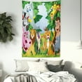 thumbnail image 3 of Nursery Tapestry, Group of Safari Jungle Animals with Funny Expressions Cute African Savannah Mascots, Wall Hanging for Bedroom Living Room Dorm Decor, 40W X 60L Inches, Multicolor, by Ambesonne, 3 of 5