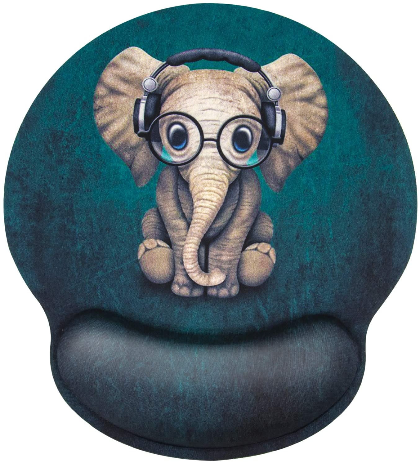 LESHIRY Mouse Pad Round Mouse Mat Waterproof Office Mouse Pad Bright Elephant Non-Slip Rubber Base Mousepad with Stitched Edge Cute Mouse Pad with Design 