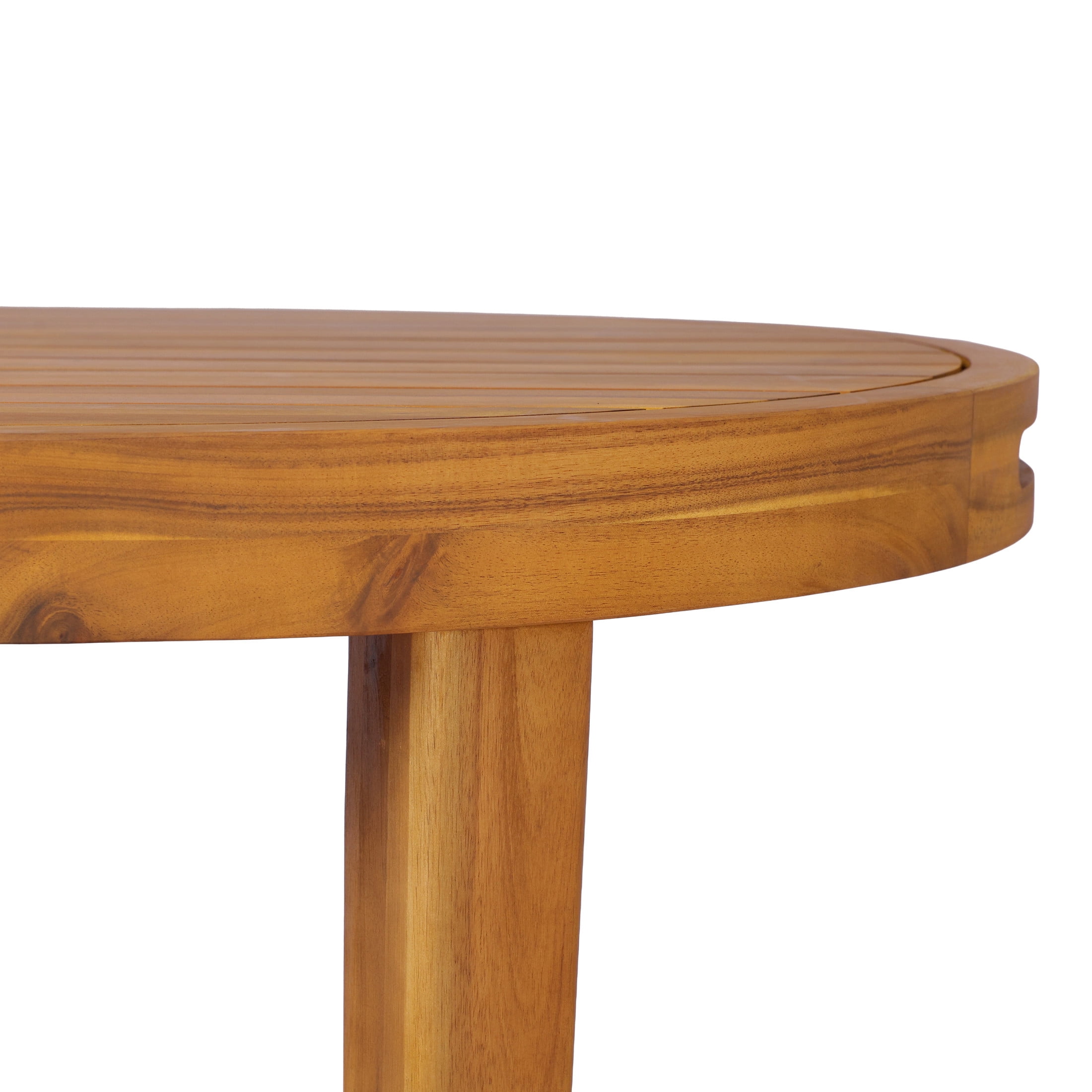 Christopher Knight Home 70" Oval Acacia Wood Outdoor Dining Table, Slatted Top, Weathered Finish, Teak