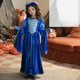 thumbnail image 5 of Odeerbi Toddler Girls Halloween Dresses Role Play Stage Performance Dress Outfits New Pattern Long Sleeve Velvet Court Style Dress Blue, 5 of 6
