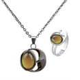 thumbnail image 1 of Minnieouse Conjunto de Joyería Collar y Anillo Cambia de Color Forma de Luna, 1 of 1