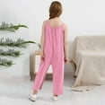 thumbnail image 4 of Girls' Casual Sleeveless Jumpsuits Spaghetti Strap Summer Rompers Long Pants Jumpsuit with Side Pockets Cute Outfits for Girls Size 12-13, 4 of 8