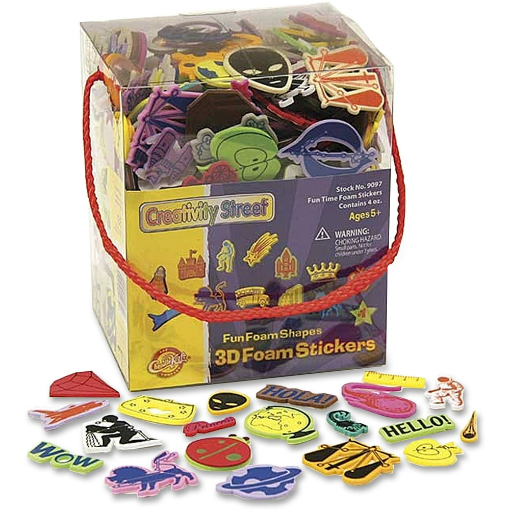 Creativity Street, PAC9097, Fun Foam Shapes 3D Foam Stickers, 1 Each