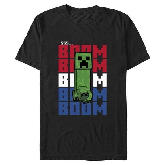 Mens Minecraft Red White and Boom T Shirt