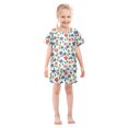 thumbnail image 3 of Flower Pattern Summer Pajama Set Soft Cotton Short Sleeve Sleepwear 2PCS Pajama Sets Breathable Lounge Set Size 8Y, 3 of 7
