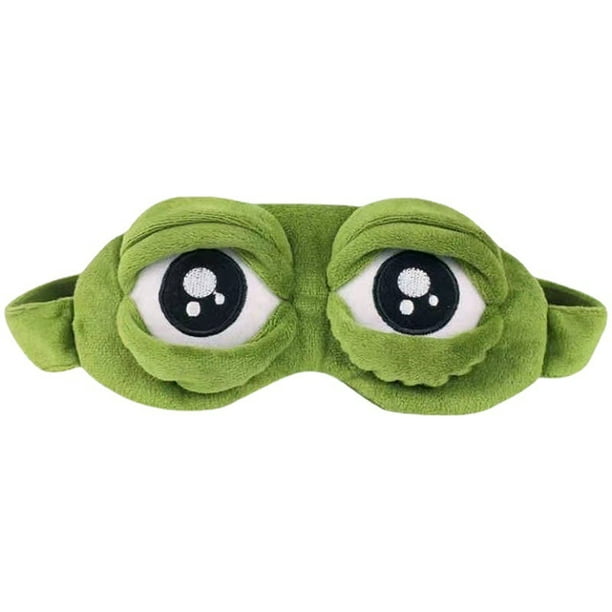 Antifaz para dormir Lindo Antifaz para dormir Rana verde Antifaz para dormir Pelusa Suave Sombra de ojos 3d Divertido Rana Ojo para hombres y mujeres Dormir (green1pcs) JAMW Sencillez