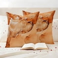 thumbnail image 3 of Marble Burnt Orange Outdoor Waterproof Pillow Covers, Modern Abstract Ink Painting Luxury Decorative Square Throw Pillowcase Sofa Cushion Sham for Patio/Couch/Chair, 24"x24" 2 Pack, 3 of 8