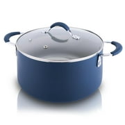 NutriChef Dutch Oven Pot with Lid - Non-Stick Kitchen Cookware with Tempered Glass Lids, 5 Quart