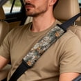 thumbnail image 5 of Xixirimido Car Seat Cover Set of 5 Pieces Front Seat Covers with Matching Seat Belt and Center Console Covers PU Leather Fits Most Vehicles, Hunting Elks Forest Camouflage, 5 of 8