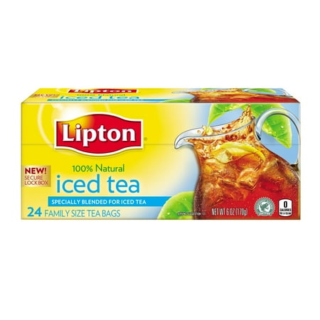 (4 Boxes) Lipton Unsweetened Family Black Iced Tea Bags 24 (Best Black Tea Bags Brand)