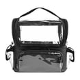 thumbnail image 1 of Bolsa para brochas de maquillaje de gran capacidad, impermeable, con divisor ajustable, portátil, con asa, bolsa organizadora de maquillaje de viaje Negro, 1 of 8