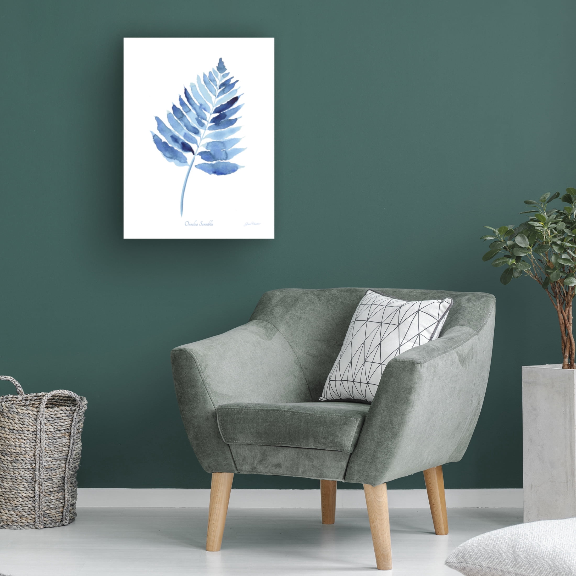 Canvas Wall Art - Jean Plout 'Indigo Botanical 2' Wall Art for Living Room, Bedroom, or Office Décor by Trademark Fine Art - 18 x 24 Inches