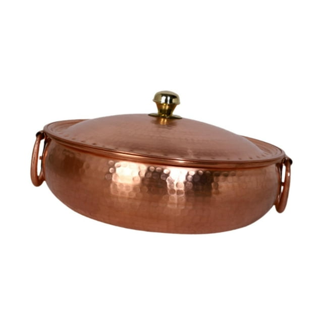 Siruishop China Copper Chafing Dish Cooking Pot for Home Commercial Buffets Restaurant B