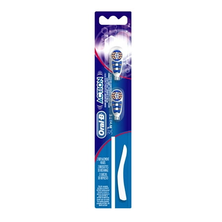 Oral-B 3D White Action Replacement Toothbrush Heads, 2 Count