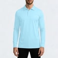 thumbnail image 6 of FRSASU Men's Long Sleeve Golf Shirts Lightweight UPF 50+ Sun Protection Cool Work Fishing Outdoor Shirts Light Blue-A, 6 of 7