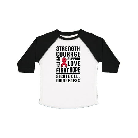 

Inktastic Sickle Cell Awareness Strength Courage and Support Gift Toddler Boy or Toddler Girl T-Shirt