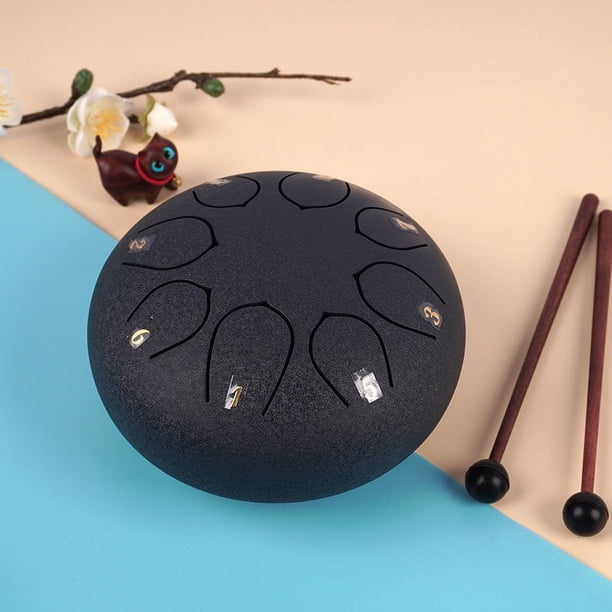 Tambor etéreo de sílabas completas, tambor de loto de 6 pulgadas y 8 tonos, tambor de lengüeta de acero, tambor sin preocupaciones, instrumento de percusión para niños, fuente de iluminación