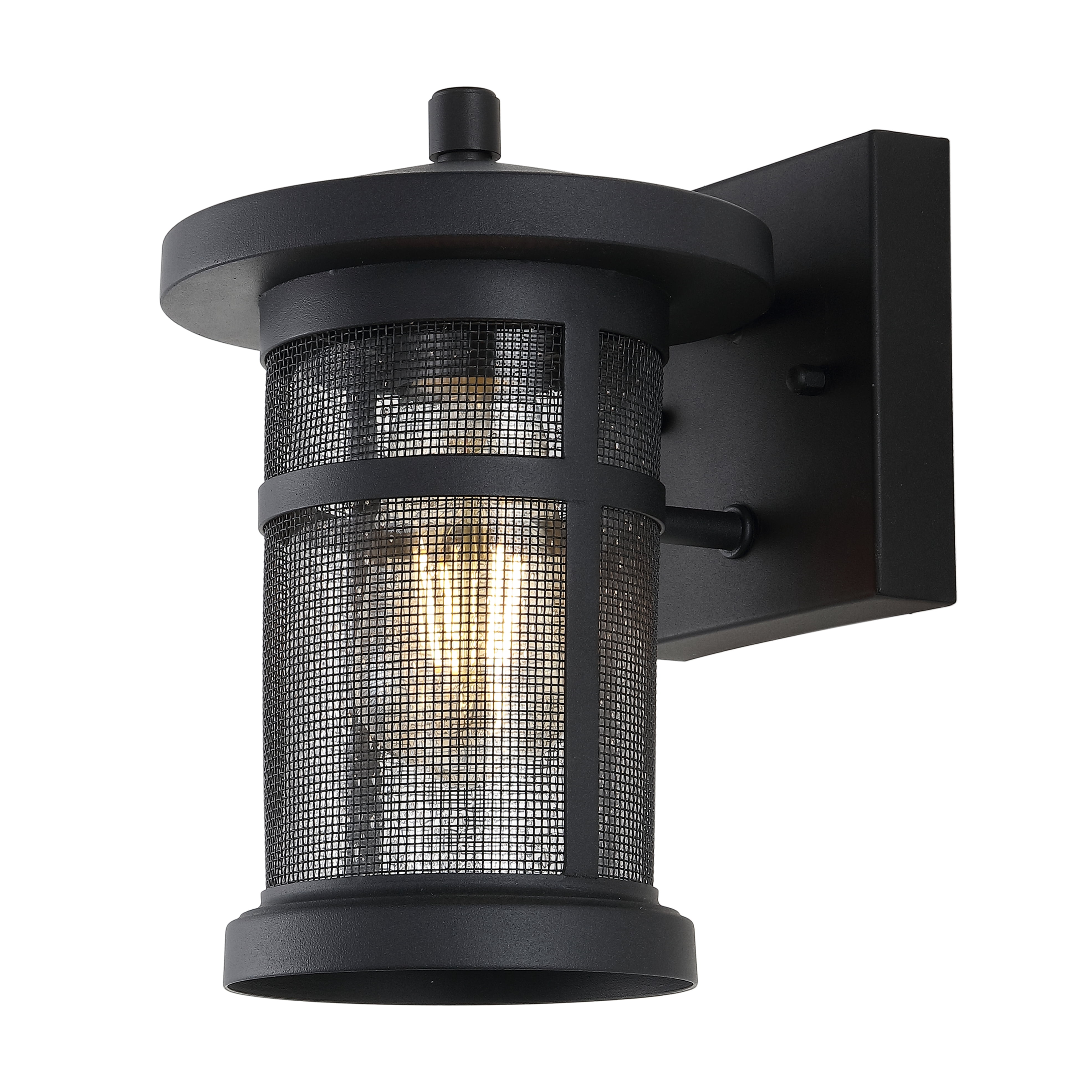 SAFAVIEH Osprey T10 Black Metal Wall Sconce with Shade, Set of 2