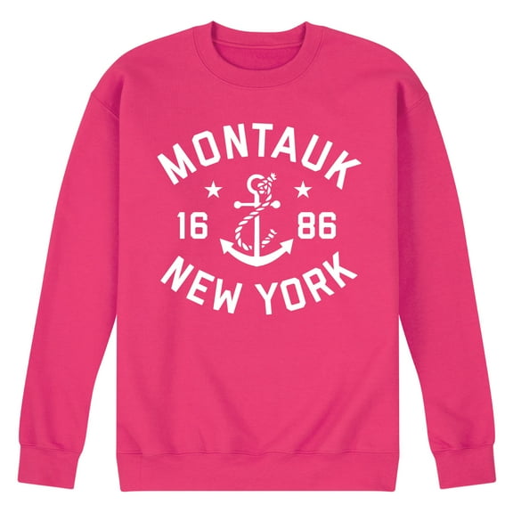 Instant Message - Montauk New York - Men's Crew Neck Fleece Pullover