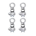 thumbnail image 1 of 4pcs Swivel Pulley 304 Stainless Steel Detachable Heavy Duty Cable Single Pulley Block Wheel for Wire Rope, 1 of 6
