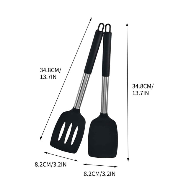Non-Stick Cooking Shovel, Stainless Steel Spatula with Heat-Resistant Coated Handle and Hanging Hole for Easy Storage