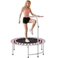 thumbnail image 1 of Soozier Trampoline de Rebond 40 Pouces pour Adulte avec Poignée Réglable, Rose, 1 of 10
