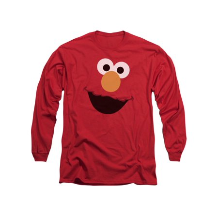 Sesame Street Classic TV Show Elmo Face Outline Adult Long Sleeve T-Shirt