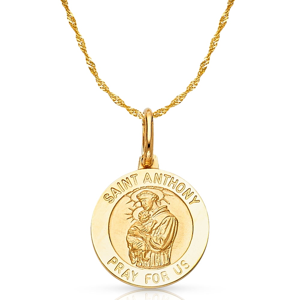 Ioka-14K Yellow Gold St. Anthony Pray 